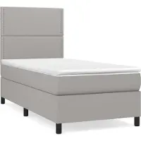 Syfax Boxspringbett mit Matratze Hellgrau 90x200 cm Stoff
