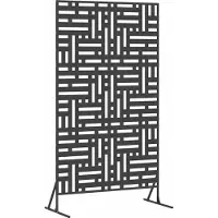 Syfax Sichtschutz Schwarz 100 x 50 x 180 cm Stahl
