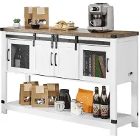Vevor Kaffeebarschrank 120 x 39,8 x 83 cm Bauernhaus-Kaffeebarschrank mit 4-stufigem Stauraum