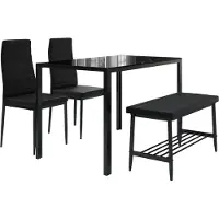 Vicco Esstisch-Set Grand Schwarz 120 x 70 cm 4-teiliges Set, Model 51844