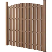 Neu.holz WPC Gartenzaun Sichtschutzzaun Windschutz Lamellenzaun Zaun 180x(165-180)cm Rund [.holz]