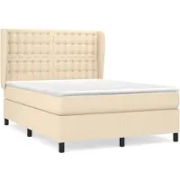 Syfax Boxspringbett mit Matratze Creme 140x200 cm Stoff