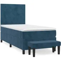 Syfax Boxspringbett mit Matratze Dunkelblau 90x200 cm Samt