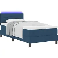 Syfax Boxspringbett mit Matratze mit LED Blau 90 x 200 cm Stoff