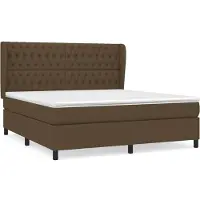 Syfax Boxspringbett mit Matratze Dunkelbraun 180x200 cm Stoff