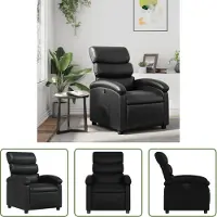 The Living Store Relaxsessel Schwarz Kunstleder