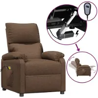 vidaXL Massagesessel Elektrisch Braun Stoff