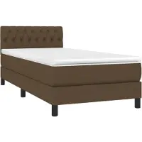 Syfax Boxspringbett mit Matratze Dunkelbraun 100x200 cm Stoff
