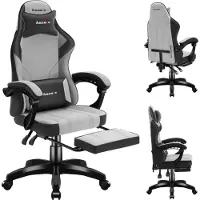 Huzaro Force 3.7 Grey Gaming-Stuhl mit ergonomischem Design, verstellbarem Armlehnen und hochbelastbarem Stoff