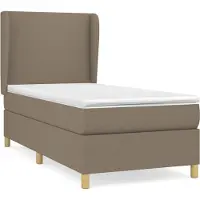 Syfax Boxspringbett mit Matratze Taupe 100x200 cm Stoff