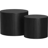Vicco Couchtisch-Set Tavilo Eiche/Schwarz 48 x 48 cm 2 Teile, Model 55194