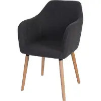 Mendler Esszimmerstuhl Vaasa T381, Stuhl Küchenstuhl, Retro 50er Jahre Design Textil, grau, helle Beine