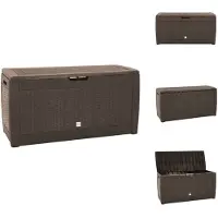 vidaXL Gartentruhe Braun 119x48x60 cm Polypropylen - Gartenboxen