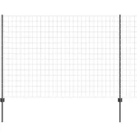 vidaXL Euro-Zaun mit Pfosten 10 x 1,6 m PVC-beschichteter Stahl Grau