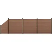 Neu.holz WPC Gartenzaun mit Schräge Sichtschutz Windschutz Lamellenzaun Zaun 183x625cm [.holz]
