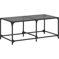 vidaXL Couchtisch mit Glasplatte Schwarz 98,5x50x40 cm Stahl