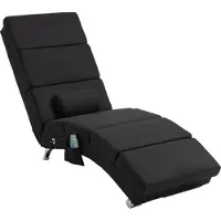 HOMCOM Massagesessel, Liegesessel mit Fernbedienung, 56 x 168 x 84 cm, Schwarz