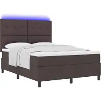Syfax Boxspringbett mit Matratze Dunkelbraun 140 x 190 cm Stoff
