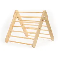 LEG & GO Kletterdreieck Indoor, Klettergerüst aus Holz für Kleinkinder, Naturholz