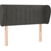 Syfax Kopfteil mit Ohren Dunkelgrau 83x23x78/88 cm Samt