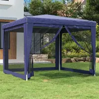 vidaXL Langlebig Partyzelt mit 4 Mesh-Seitenwänden Blau 3x3 m HDPE - Pavillons & Partyzelte Octo2786144 1parcel