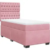 Syfax Boxspringbett mit Matratze Rosa 80x200 cm Samt