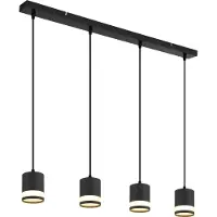 Globo Lighting Hängeleuchte Metall schwarz matt, 4x GX53 LED