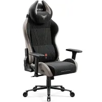 Diablo X-Horn 2.0 Gaming Stuhl Stoffbezug Bürostuhl Schreibtischstuhl 3D Armlehnen Wippfunktion Lendenkissen Kopfstütze Belastbar bis 150 kg