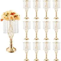 Vevor 12 STK 49 cm hoher Blumenständer aus Kristallglas für Hochzeiten