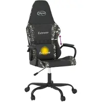 vidaXL Gaming-Stuhl mit Massagefunktion Schwarz Tarnfarben Kunstleder