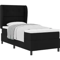 Syfax Boxspringbett mit Matratze Schwarz 80 x 200 cm Stoff