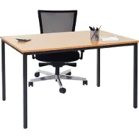 Mendler Schreibtisch Petrila, Konferenztisch Bürotisch Seminartisch, 120x80cm MDF Buche-Optik