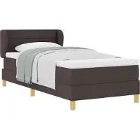 Syfax Boxspringbett mit Matratze Dunkelbraun 80 x 200 cm Stoff