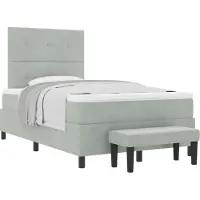 Syfax Boxspringbett mit Kopfteil Hellgrau 190 x 120 cm Samt