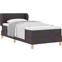 Syfax Boxspringbett mit Kopfteil Dunkelbraun 90 x 200 cm Stoff