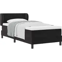 Syfax Boxspringbett mit Kopfteil Schwarz 90 x 200 cm Samt