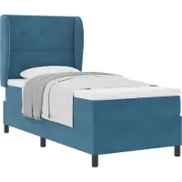 Syfax Boxspringbett mit Matratze Dunkelblau 190 x 90 cm Samt