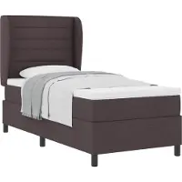 Syfax Boxspringbett mit Matratze Dunkelbraun 90 x 190 cm Stoff