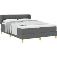 Syfax Boxspringbett mit Matratze Dunkelgrau 140 x 190 cm Stoff