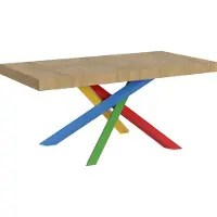 Itamoby Ausziehtisch 200/460x90 cm Volantis Natur Eiche mehrfarbig Beine 4/B
