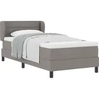Syfax Boxspringbett mit Matratze mit Kopfteil Taupe 90 x 190 cm Stoff