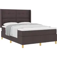 vidaXL Boxspringbett mit Kopfteil Dunkelbraun 140 x 200 cm Stoff