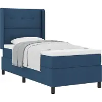 Syfax Boxspringbett mit Matratze mit Kopfteil Blau 200 x 80 cm Stoff
