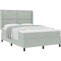 Syfax Boxspringbett mit Matratze Hellgrau 140 x 200 cm Samt