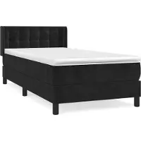 Syfax Boxspringbett mit Matratze Schwarz 80x200 cm Samt