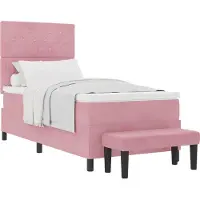 Syfax Boxspringbett mit Kopfteil Rosa 200 x 100 cm Samt