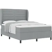 Syfax Boxspringbett mit Matratze Hellgrau 140 x 200 cm Stoff