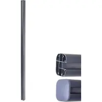 Mendler Alu-Pfosten Savoie-WPC-Zaun, Pfeiler Pfahl, Stecksystem 1,86m grau