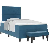 Syfax Boxspringbett mit Kopfteil Dunkelblau 190 x 120 cm Samt