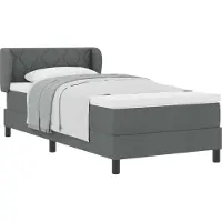 Syfax Boxspringbett mit Matratze Dunkelgrau 100 x 200 cm Stoff